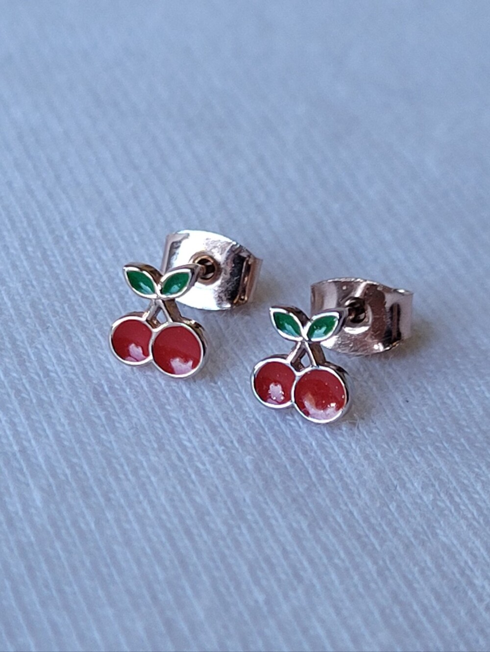 Tiny Cherry Post Earrings